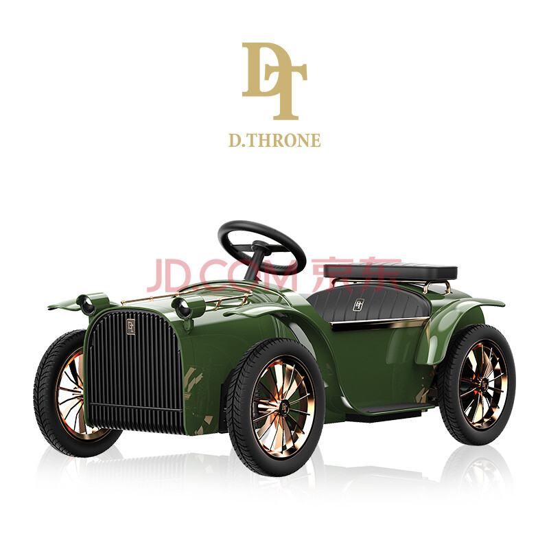 throne 帝仕伦高端奢华儿童亲子电动车童车驾驶多功能电动车s款 卡其