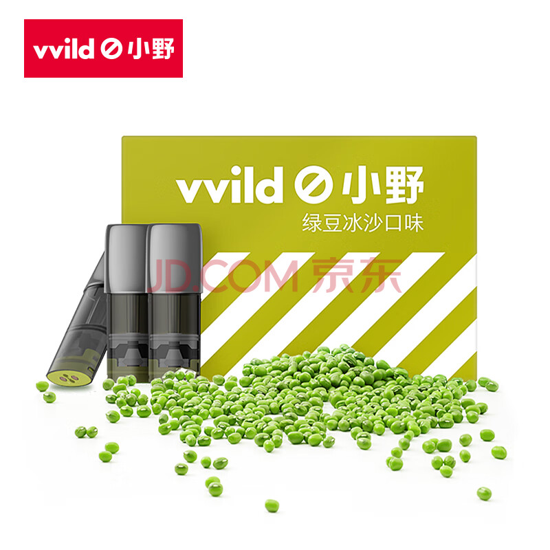 vvild小野 电子烟烟弹 v1系列烟油 黑色-绿豆冰沙味(3颗装)