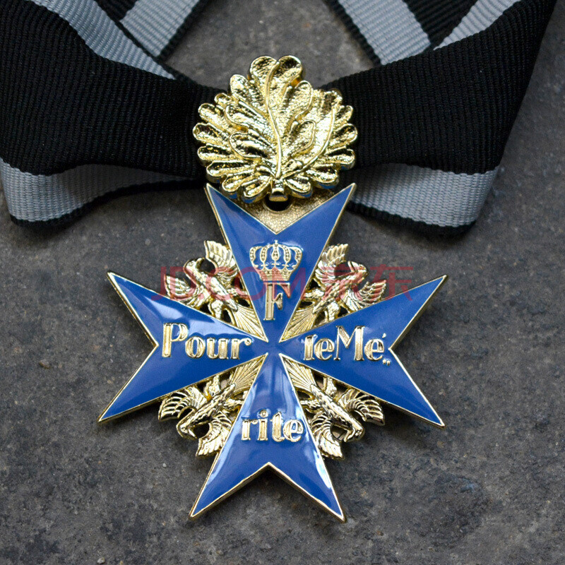 铁十字 一战军普鲁士帝国隆美尔蓝色马克思勇敢功勋勋章sn0519 橡树叶