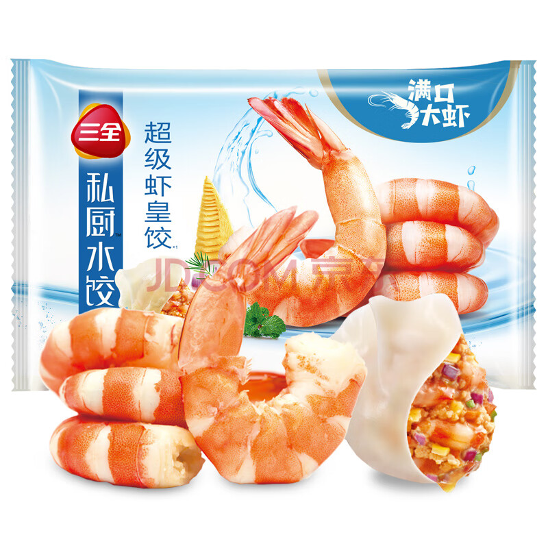 三全 私厨水饺 超级虾皇饺 360g 21只 火锅食材 烧烤 饺子