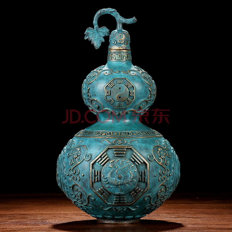 礼之源 招财全铜葫芦摆件 纯钢风水工艺品 家居客厅办公室桌玄关酒柜