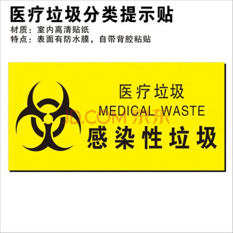 医院垃圾分类标识感染性损伤性药物性病理性化学性废弃物暂存处提示