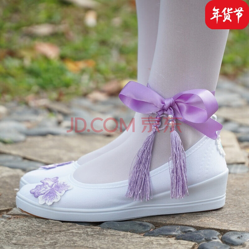 儿童古装女鞋高跟 布鞋古风鞋子女汉服绣花鞋配复古装