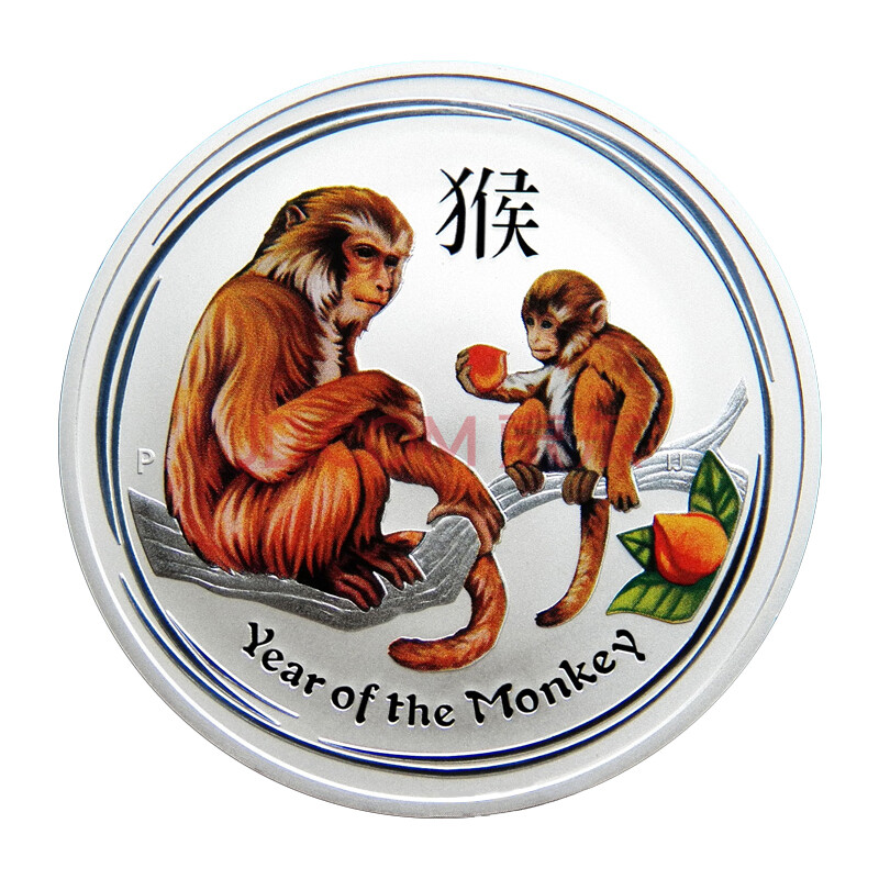 【甲源文化】澳大利亚生肖贺岁1盎司彩色纪念银币 99.99%纯银全品投资外国银币套装 2016年 猴年银币 送全套配件A-6