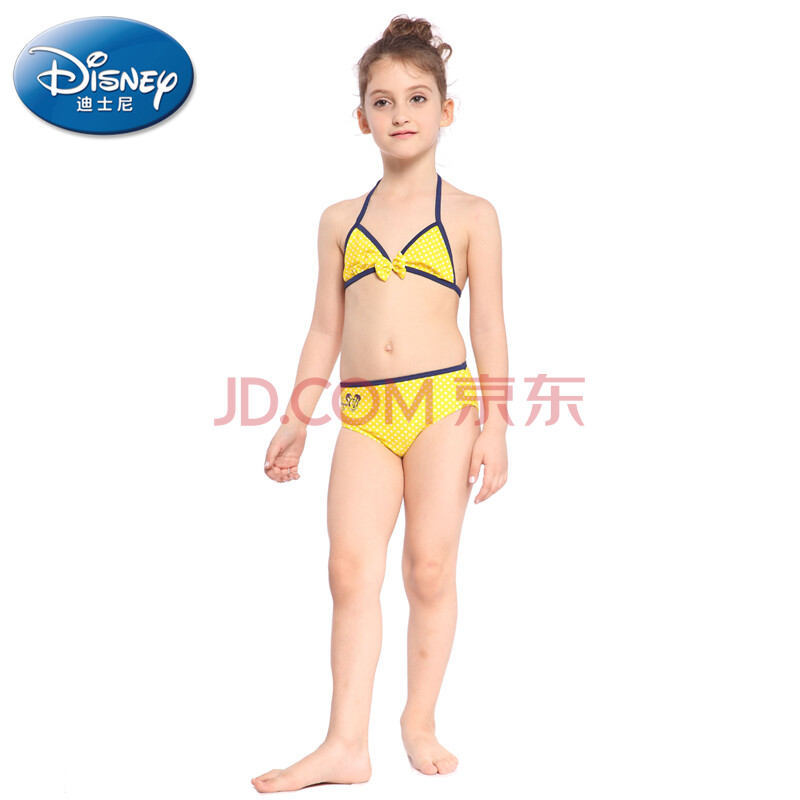 迪士尼(disney) 童装 米妮女童分体式泳衣/泳装/比基尼 新款儿童游泳