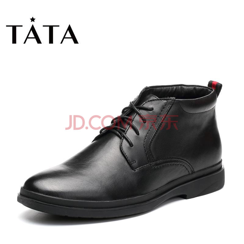 Tata/ËûËý2017¶¬×¨¹ñͬ¿îºÚɫţƤʱÉÐÖ¯´ø°ó´øÄÐÐÝÏÐÑ¥23Q40DD7µÍÑ¥´¿É«ÓÍÀ¯Æ¤ ºÚÉ« 42
