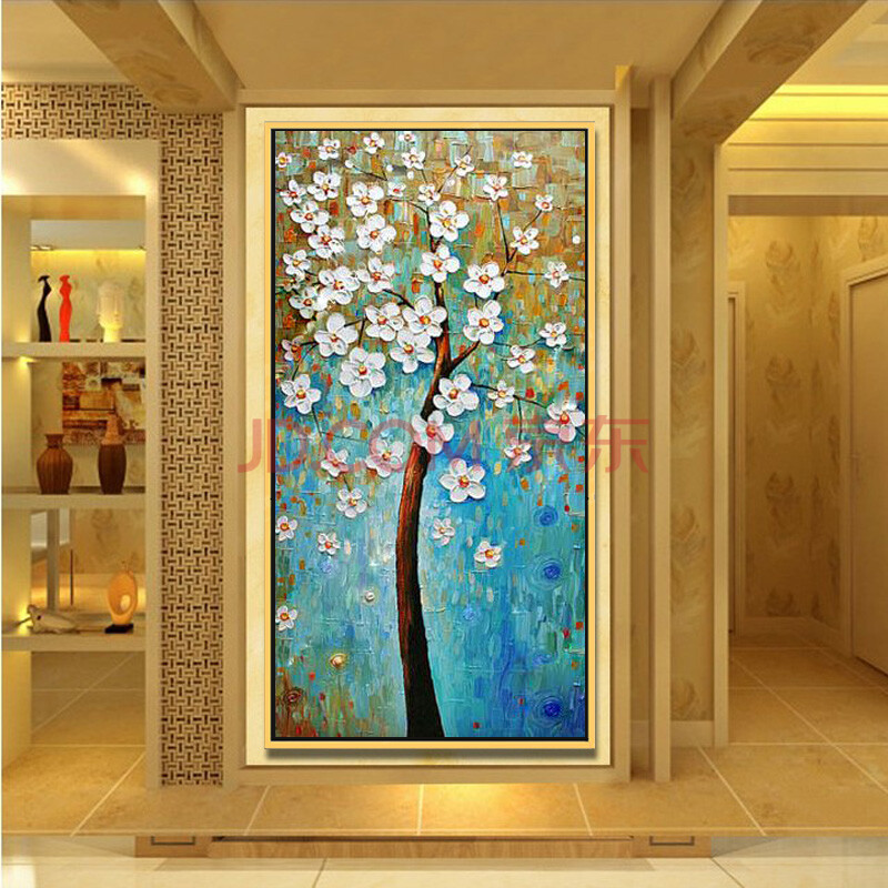 丝蒂奇sidiqi高档手绘欧式玄关油画现代家居挂画走廊时尚有框装饰画
