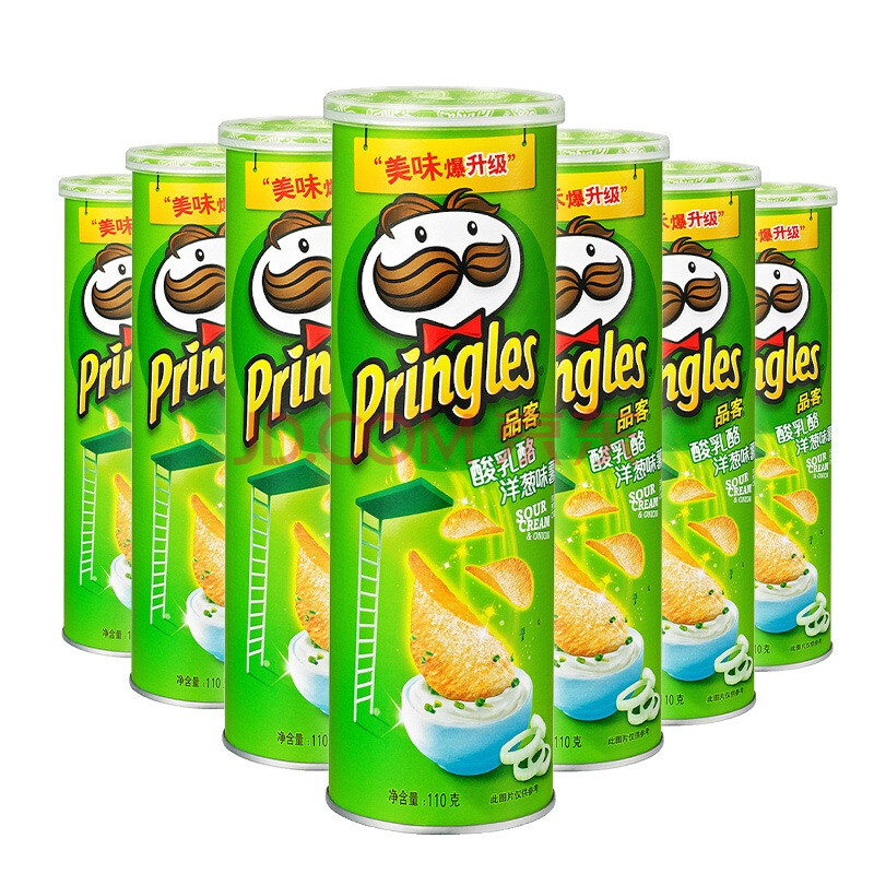 品客(pringles)薯片110g*7罐组合装 酸乳酪洋葱味