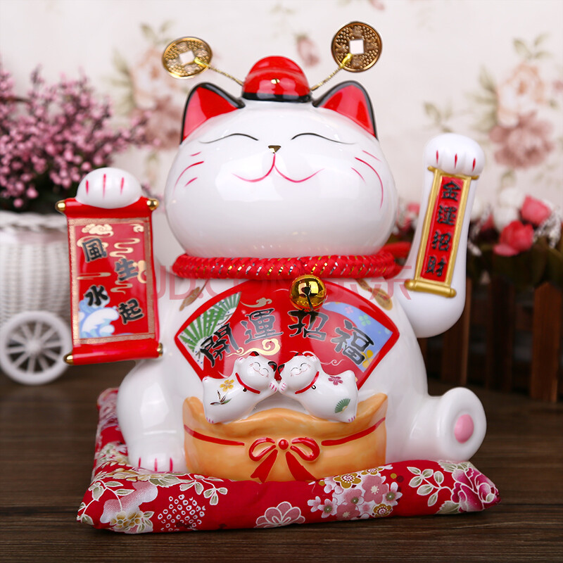 吉善缘 摇手招财猫开业礼品摆件大号0487 开运招财