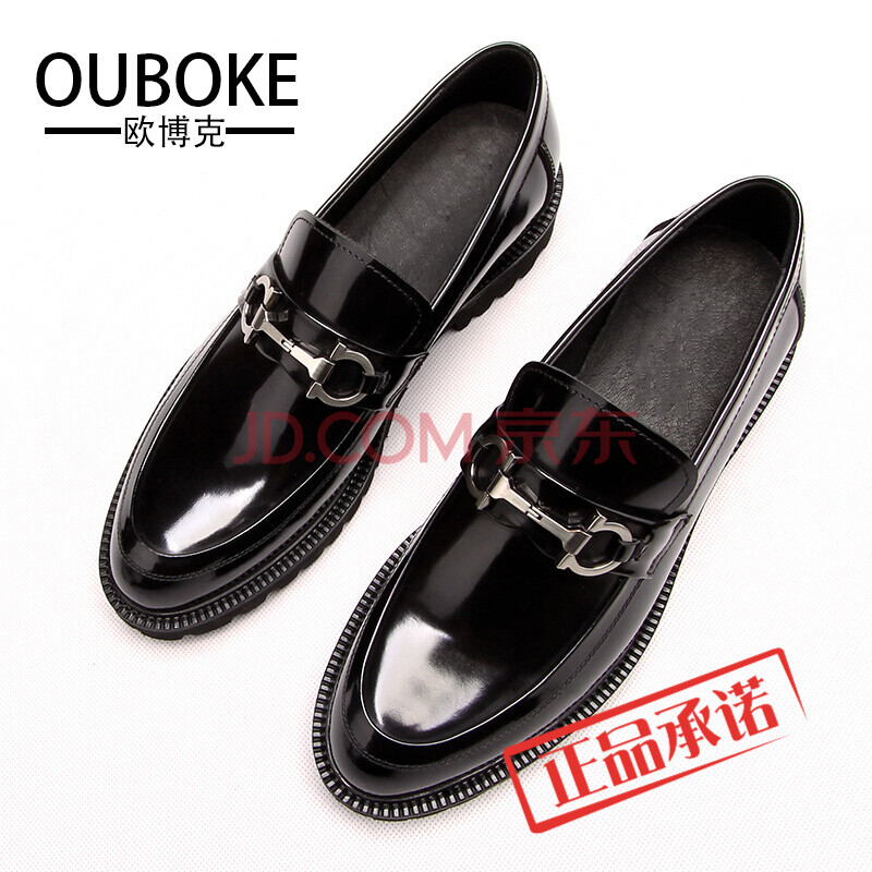 Å·²©¿Ë(OUBOKE)´º¼¾ÄÐÊ¿ÉÌÎñÐÝÏÐЬÕýװƤЬÄÐÕæÆ¤Ó¢Â×Ì×½ÅÄÐЬÆáƤ»éЬһ½ÅµÅ³±Ð¬ ºÚÉ« 42