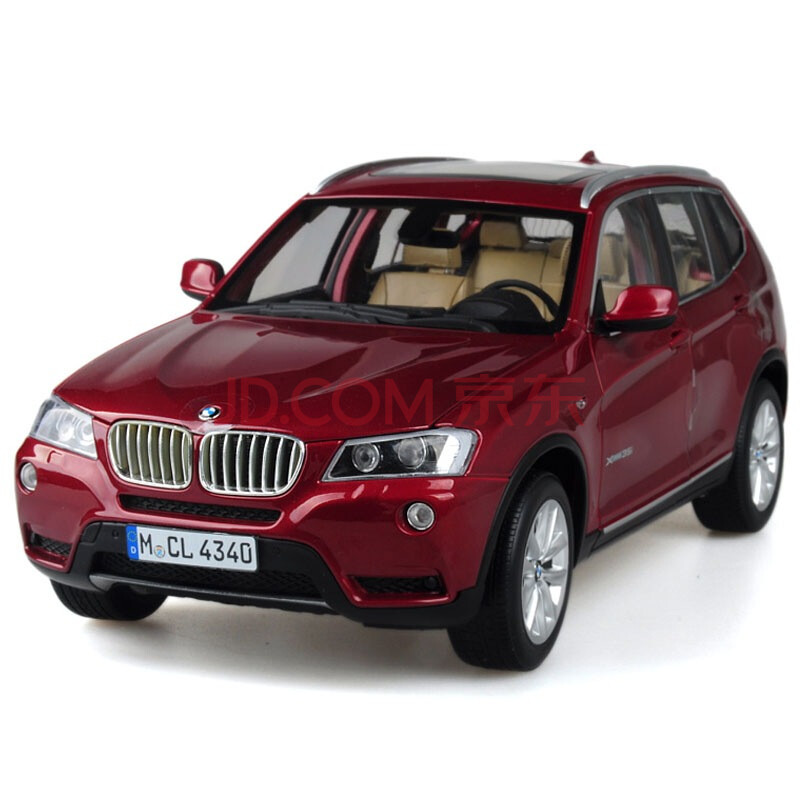 壹号站台 进口原厂 1:18 宝马x3 bmw x3 越野车 合金汽车模型 酒红色