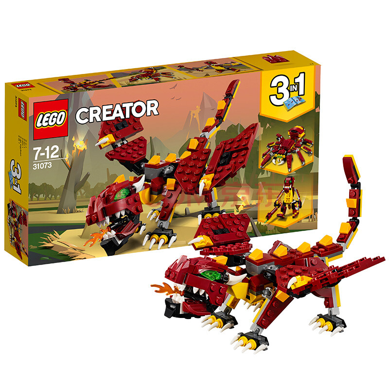 lego乐高拼插类玩具creator创意百变组神秘怪兽31073