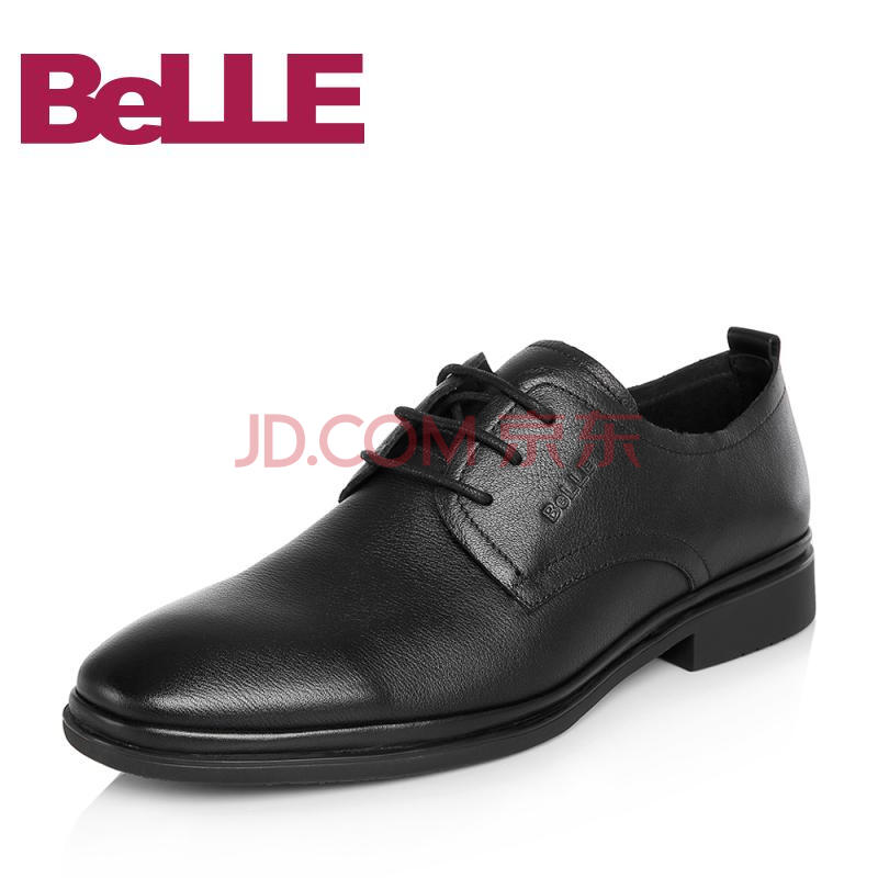 Belle/°ÙÀö2018´º¼¾ÐÂÆ·×¨¹ñͬ¿îˤţƤÄÐÕý×°ÉÌÎñϵ´ø·½¸úµ¥Æ¤Ð¬33402AM8 ºÚÉ« 38