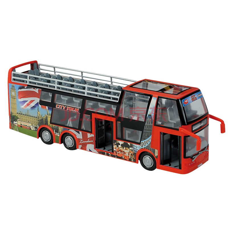 仙霸迪奇 城市旅游公交车玩具汽车 高仿真汽车模型 双层观光巴士玩具