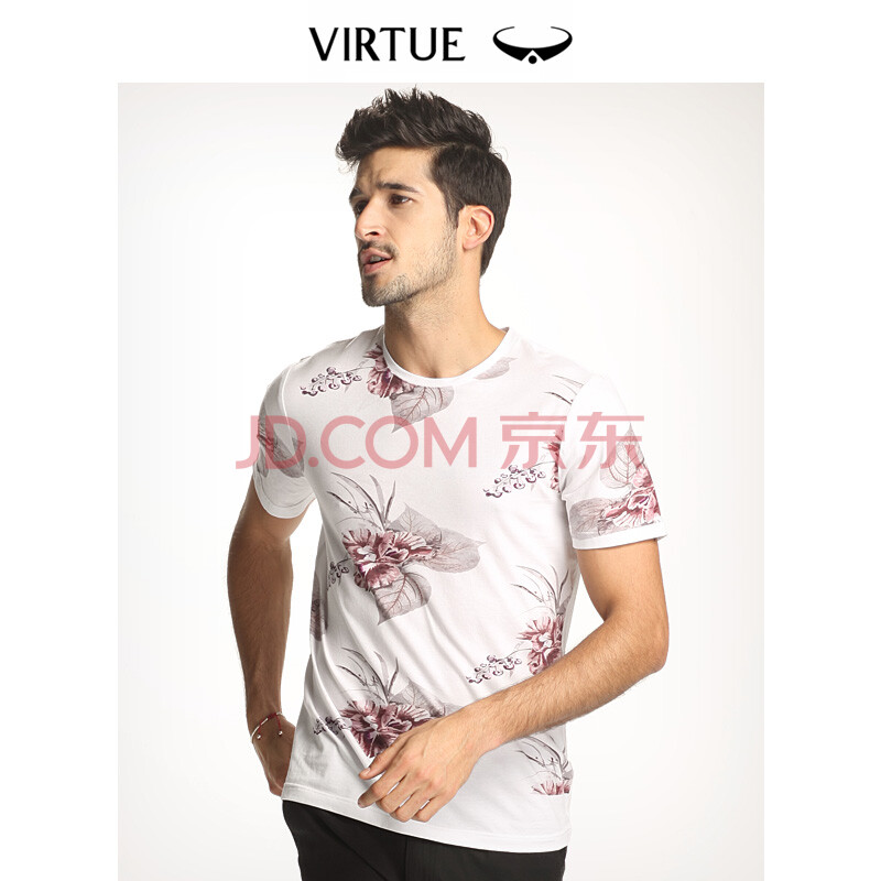 ¸»ÉðVirtue ʱÉл¨»ÜÓ¡»¨´¿É«ÃÞ°±ÂÚÔ²ÁìÄжÌÐäTÐô TF052513 °×É« 50/L