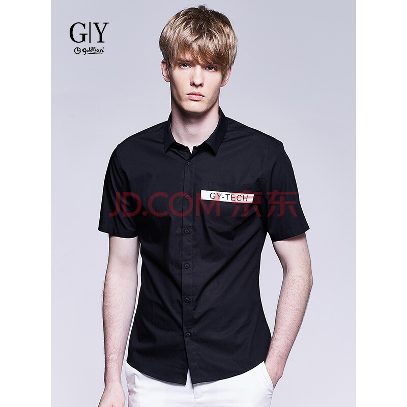金利來GY服飾 時尚休閑襯衫 SCYB069-GB202 黑色 2XL