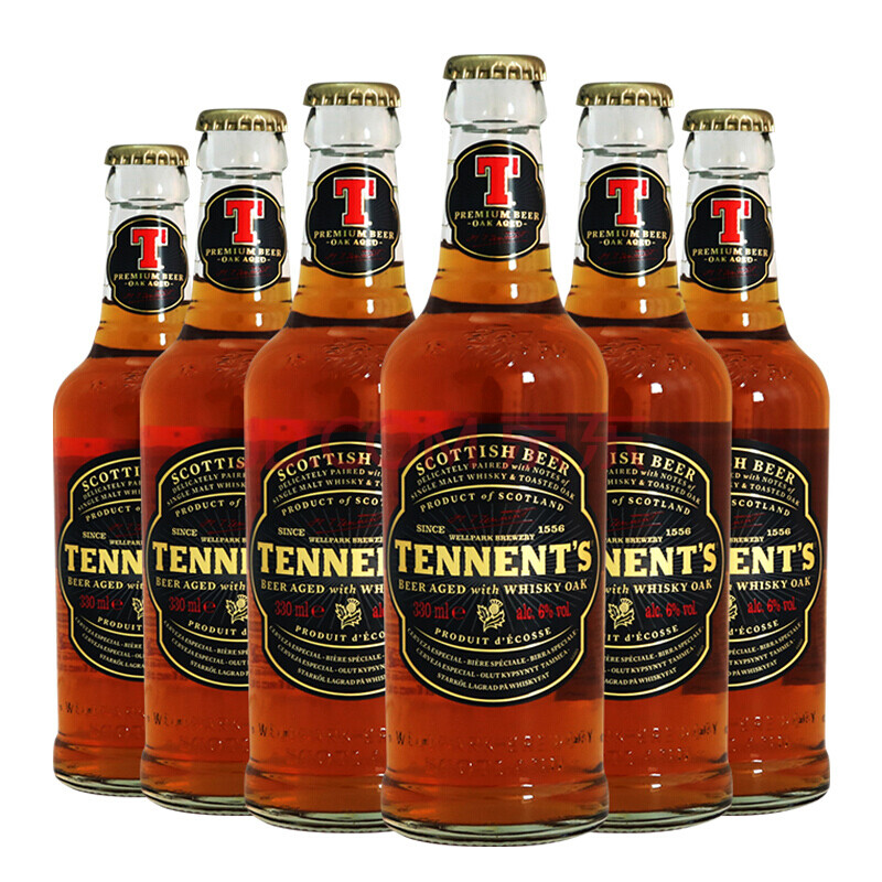 英国进口 Tennent替牌啤酒组合 威士忌橡木桶啤酒瓶装330ml 6瓶