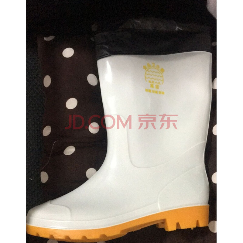 男女中筒高筒加厚白色食品雨鞋衛生雨靴水鞋水靴 日寶白色中筒男加棉 40