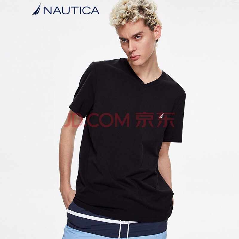 ŵµÛ¿¨ NAUTICA ÄÐÊ¿ 18ÄêÐÂ¿î ¶ÌÐäVÁìTÐô VM8103£¨¶àÉ«¿ÉÑ¡£© ºÚÉ« 0TB M