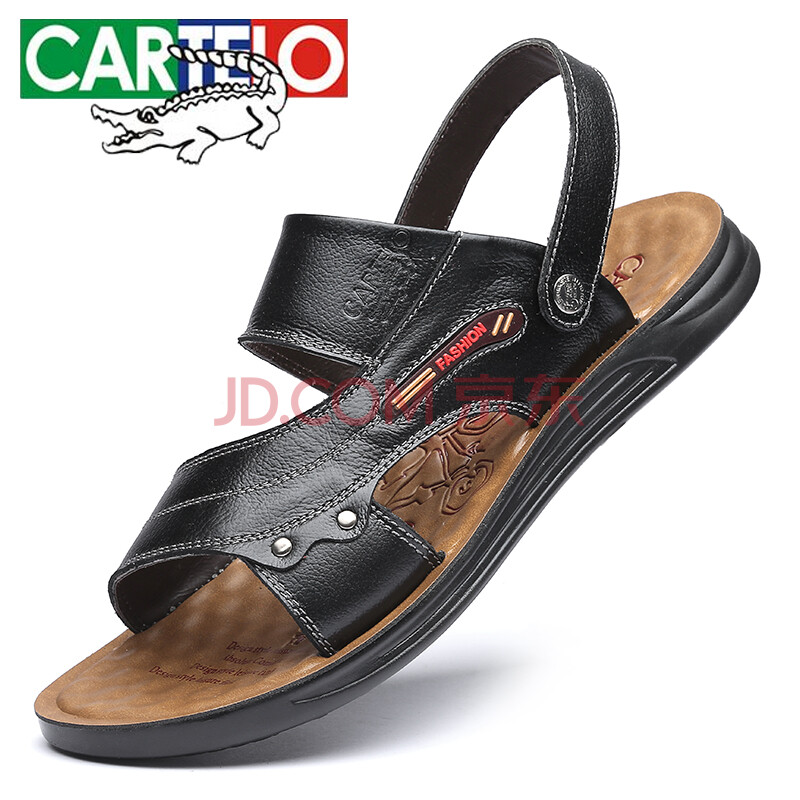 ¿¨µÛÀÖöùÓã(CARTELO)Á¹Ð¬ÄÐÏļ¾Ð¿îÄÐÊ¿ÕæÆ¤Á½ÓÃÍÏ·À»¬Á¹ÍÏЬÄÐÁ¹Ð¬ºñµ×³±Á÷ţƤɳ̲Ь 12321ºÚÉ« 40