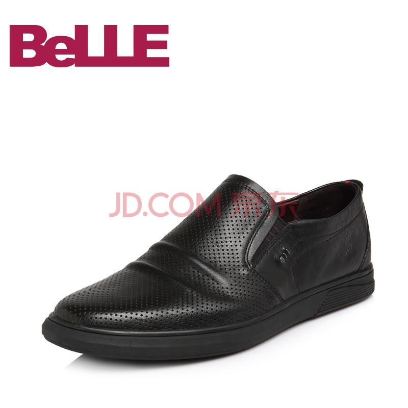 Belle/°ÙÀö2018ÏÄÐÂÆ·×¨¹ñͬ¿îÓÍÆ¤Å£Æ¤¸ïÄÐÆ¤Ð¬B1518BM8 ºÚÉ« 40