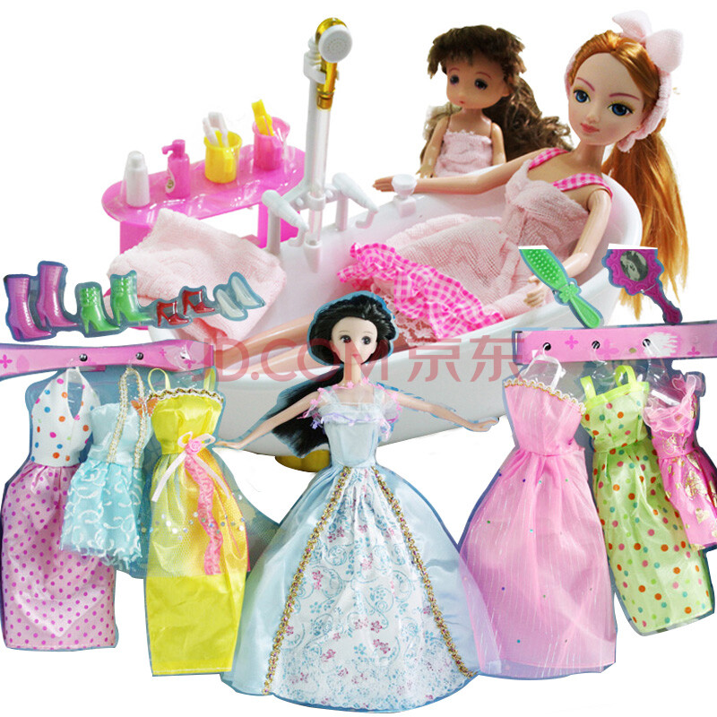 宝贝星珍藏版香奈儿娃娃大套装礼盒芭比娃娃浴