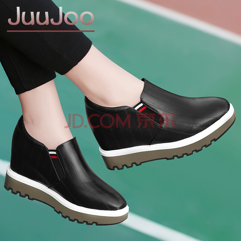 JuuJooÆ·ÅÆÄÚÔö¸ßŮЬ×Ó2018ÏÄÌìпЬŮƽµ×ÐÝÏÐСƤЬŮÔö¸ßЬŮ°Ù´î ºÚÉ« ´óÂë100¶¨½ð