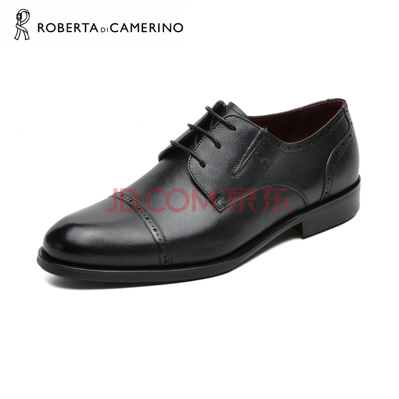 诺贝达 ROBERTA DI CAMERINO牛皮商务正装鞋系带皮鞋德比鞋结婚鞋 SRC50122A 黑色 43
