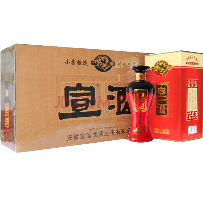 宣酒小窖酿造 40度浓香型白酒 425ml*4瓶 整箱装(内含2个礼品袋)