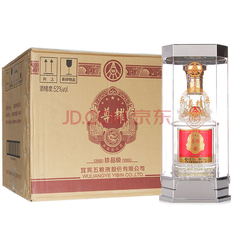 ÎåÁ¸Òº¹É·Ý¹«Ë¾ ×ðÒ« Õ䯷¼¶ 52¶È500ml*6Æ¿ ÕûÏä×° ŨÏãÐͰ׾Æ