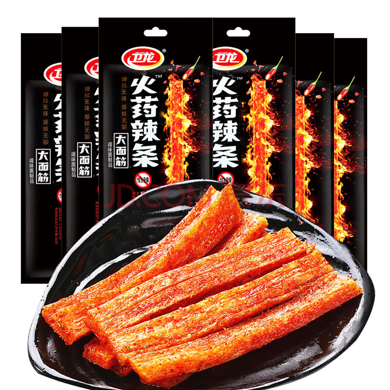 卫龙 休闲零食 火药辣条 变态辣条 大辣条 大面筋82g