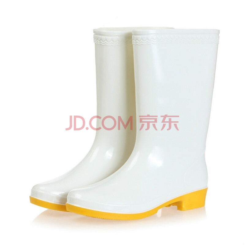 高筒食品衛生靴白色雨鞋女中筒夏季雨鞋男水鞋耐酸堿lqc 日寶白色女士29厘米食品鞋 42標準尺碼