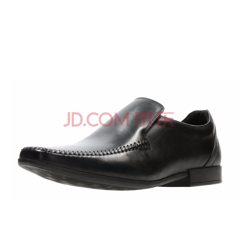 全球購 Clarks其樂2018新款商務正裝皮鞋舒適男鞋Glement Seam德比鞋 Black Leather 44.5