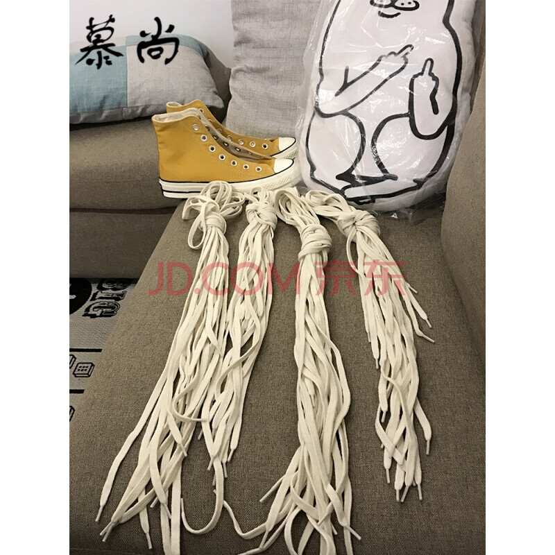 标鞋带高帮低帮帆布鞋白色原装鞋带yqy L(138CM)低帮42-45