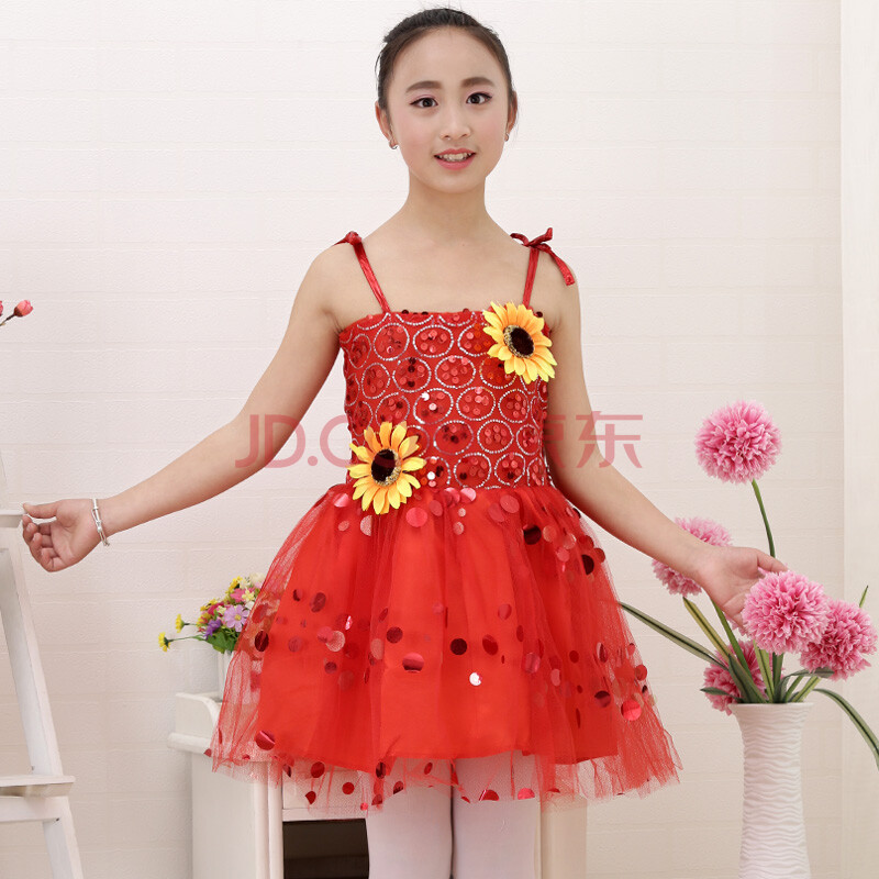 儿童演出服装女童向日葵舞蹈服幼儿园六一节表演服裙图片