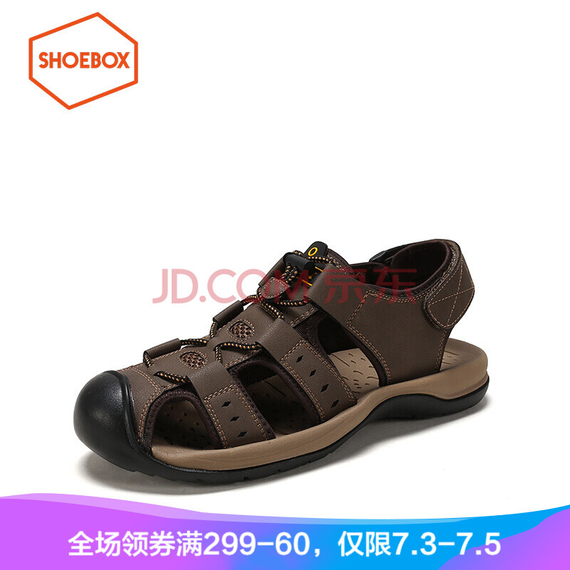 ¡¾Ç××Ó¿î¡¿shoeboxЬ¹ñÄÐЬ18Ïļ¾ÐÂ¿îÆ½µ×ÐÝÏе¯Á¦Ëɽô´ø·ÀײЬͷħÊõÌùɳ̲Á¹Ð¬ Éî¿§·È 41