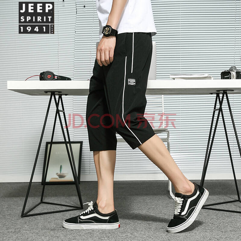 ¼ªÆÕ£¨JEEP£©½õÂÚ90%°±ÂÚ10% ¸Û³± ײɫÌõÎÆ2018Ïļ¾Æß·Ö¿ã¶Ì¿ã³±ÄÐ ºÚÉ« 3XL