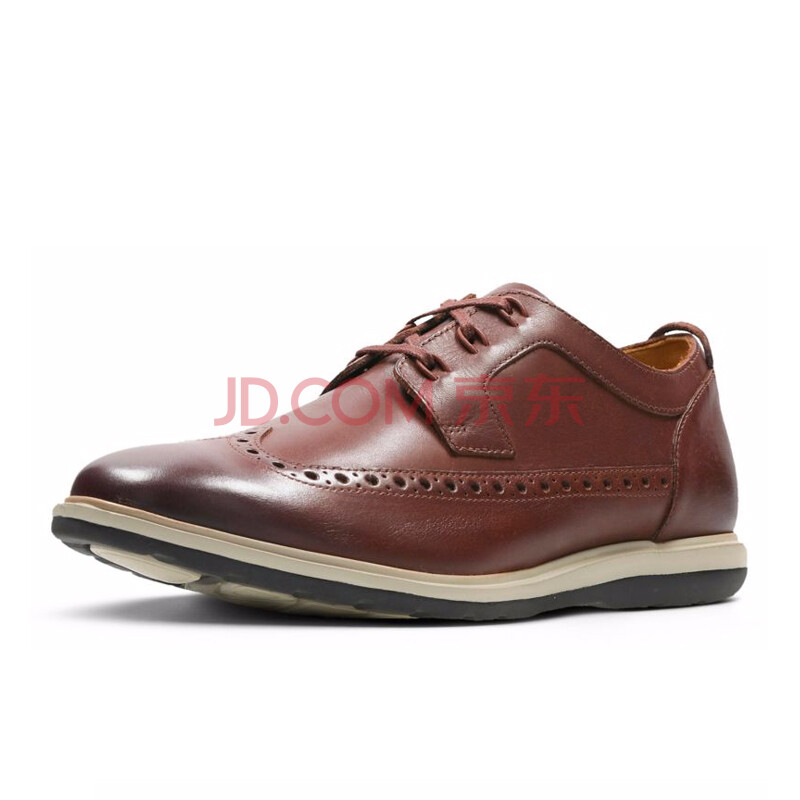 全球購 Clarks其樂2018新款休閑商務皮鞋布洛克男鞋Glaston Wing British Tan Leather 41