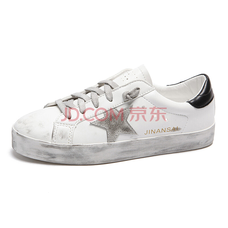 明星同款鞋子女运动鞋夏季韩版星星百搭休闲小白鞋做旧脏球鞋板鞋 白图片