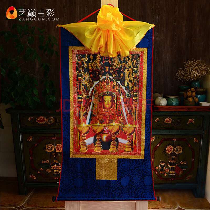 艺巅吉彩 西藏镀金烫金唐卡 拉萨大昭寺觉悟佛 觉卧佛唐卡 唐卡 蓝色