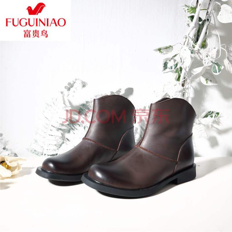 ¸»¹óÄñ£¨FUGUINIAO£©²¼ÒÂÃÞÂéÔ´´ÊÖ¹¤ÕæÆ¤ÉŮЬ¶ÌÑ¥ÐÝÏÐÓ¢Â×Ë§Æø¸öÐÔԲͷ¸´¹ÅÂí¶¡Ñ¥ ¿§·È 39