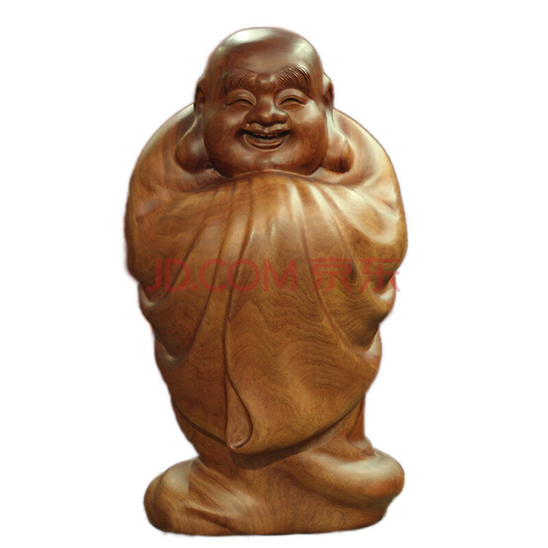 花语隆 香樟木弥勒佛像木雕摆件 福在眼前款 笑佛50厘米实木工艺品 款