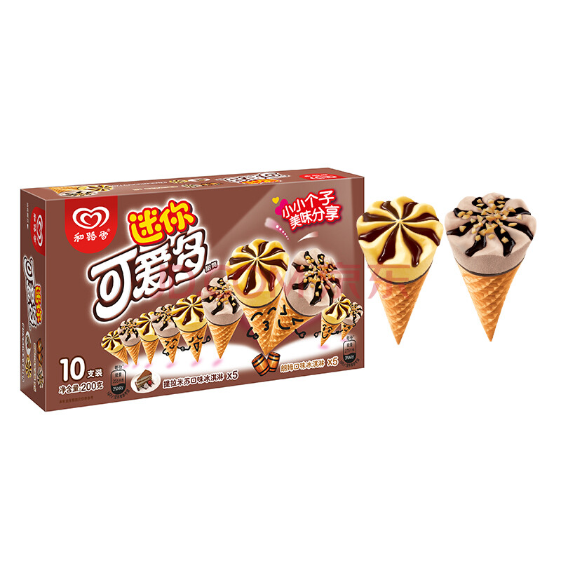 和路雪 迷你可爱多 提拉米苏朗姆口味 冰淇淋组合装 20g*10支