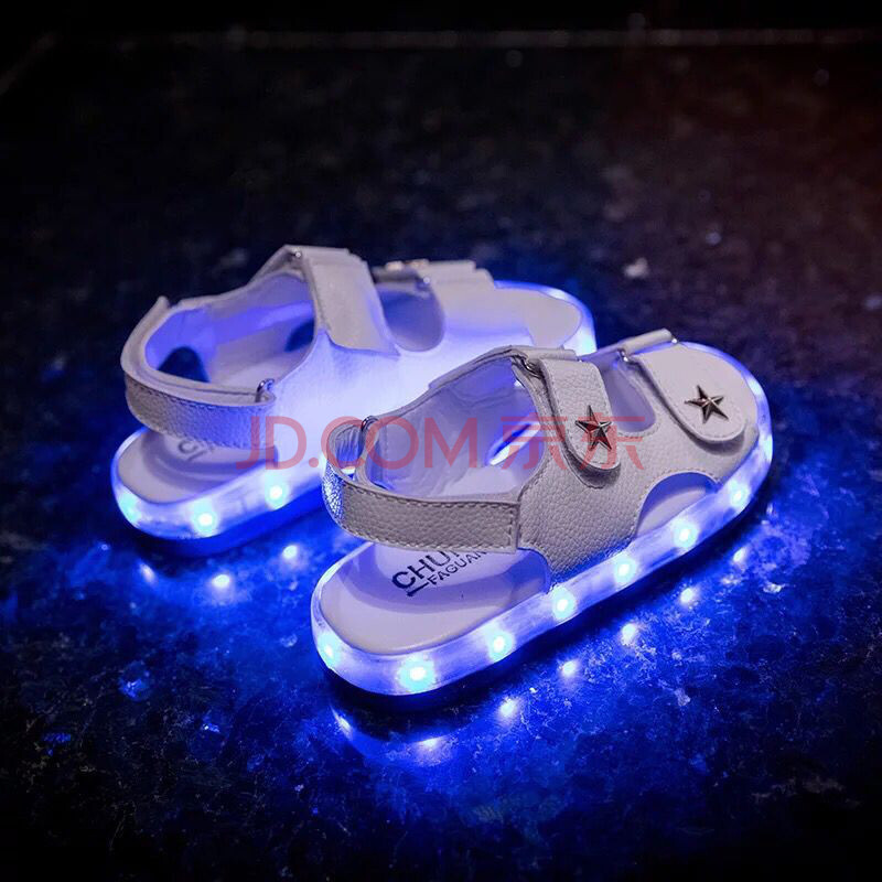 ÏÄ·ÀË®¶ùͯÆß²Ê·¢¹âЬÄÐͯҹ¹âЬ´øµÆÁ¹Ð¬Å®Í¯usb³äµçledÁÁµÆÍ¯Ð¬ ³±Á÷°× 34ÂëÄÚ³¤/21.0CM