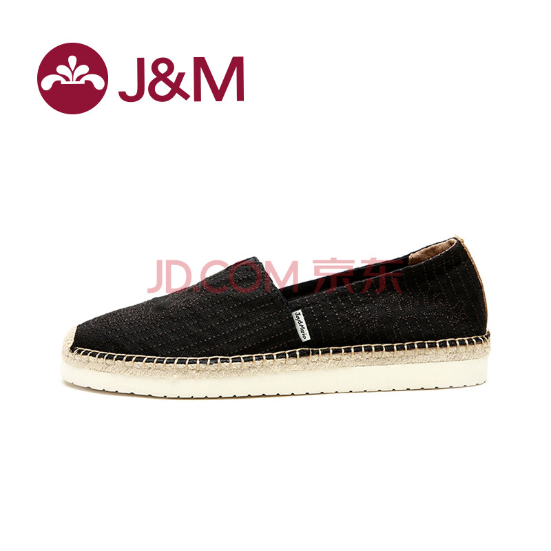 ¿ìÀÖÂêÀöJ&M2018Ïļ¾ÐÂÆ·ÄÐЬ Éè¼ÆÊ¦Âéµ×ÌõÎÆÆ½µ×ÐÝÏз«²¼Ð¬ÄÐЬ 57288M ºÚÉ« 42