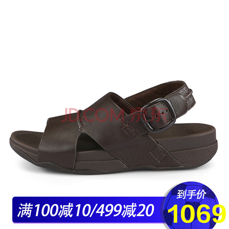 全球購 【新品】FITFLOP 厚底防水臺涼鞋男 軟底防滑真皮男鞋巧克力色E08_030 E08_030 43/275-280