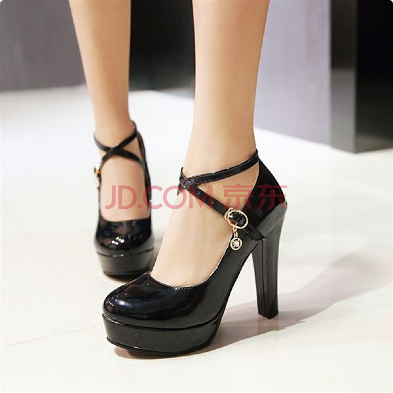 ÇàÐñ Æ·ÅÆÐ¿îÅ®ÆáƤ¿Û´øÒÕ¿¼×ßÐãÑݳö¹¤×÷ŮЬ´Ö¸ß¸ú·Àˮ̨ԲͷºÚÉ«ºì°×É« ºÚÉ« 34