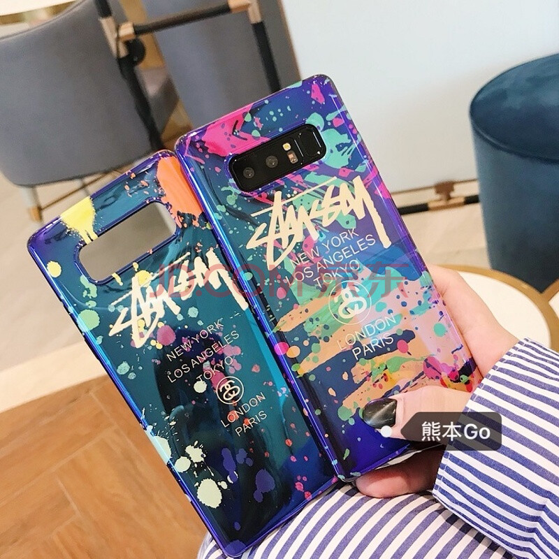 ´´Òâ³±ÅÆÀ¶¹âÀØÉäÈýÐÇS8+ S9ÊÖ»ú¿ÇNote8±£»¤Ì×S8plus¸öÐÔÈí¿ÇS9+ S8 ³±ÅÆÆÃīˮ²Ê-Bͼ