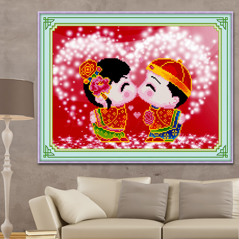 蒙娜丽莎砖石十字绣钻石绣贴钻画钻石画结婚h婚礼