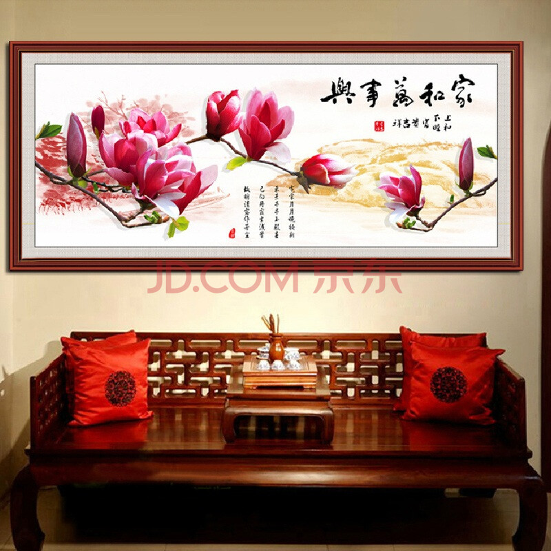 十字绣圆钻新款钻石绣贴钻画客厅玉兰花十字绣粘贴画